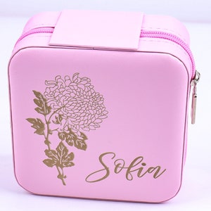 Personalized Jewelry box, travel jewelry box, wedding gift, bridesmaid gift, birthday gift, Christmas personalized gif, Custom Jewelry Case