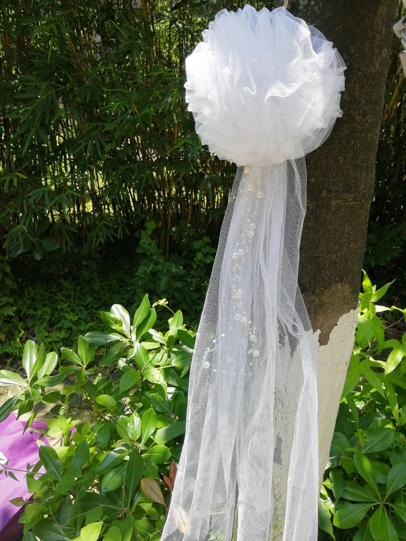 Set of 6 Tulle Bow Pew Chair Bow Pew Bows Tulle Flowers Rustic Etsy