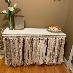 Romantic Kitchen Valance Burlap Lace Decor Kitchen Curtain Shabby Lace Curtain Rustic window treatments Wedding Decor (about 16inches long)