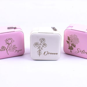 Personalized Travel Jewelry Case, Bridesmaid Proposal Jewelry Case, Christmas Gifts for Her, Small Jewelry Organizer, Minimalist Jewelry Box