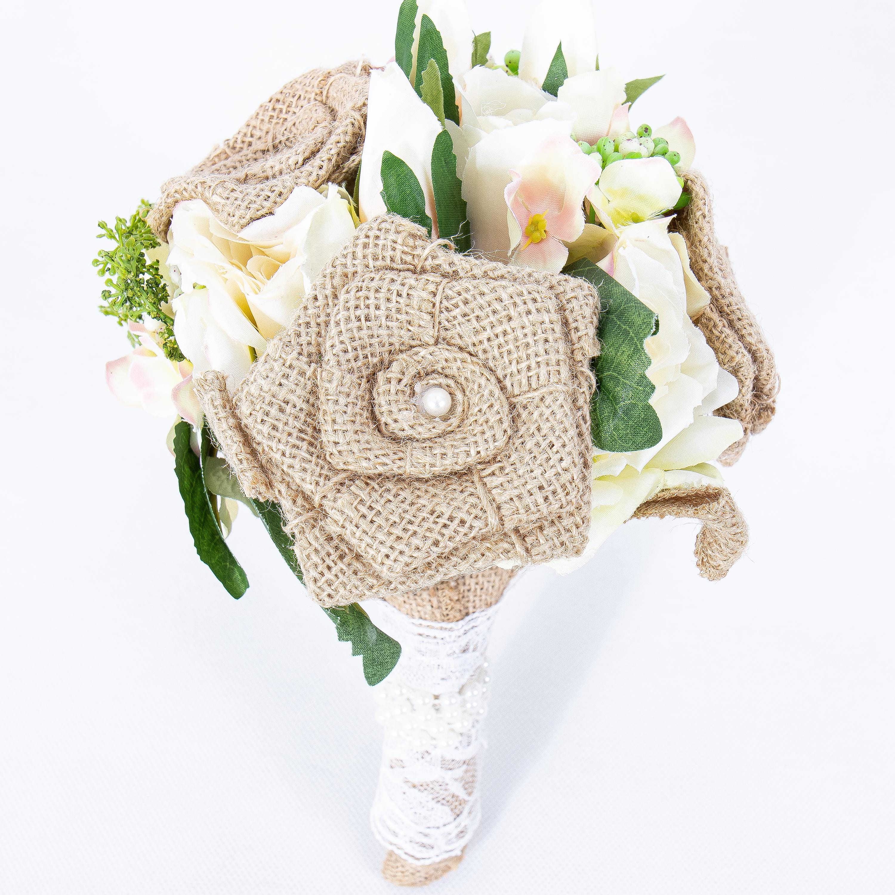 Rustic Burlap Rose Bouquet
