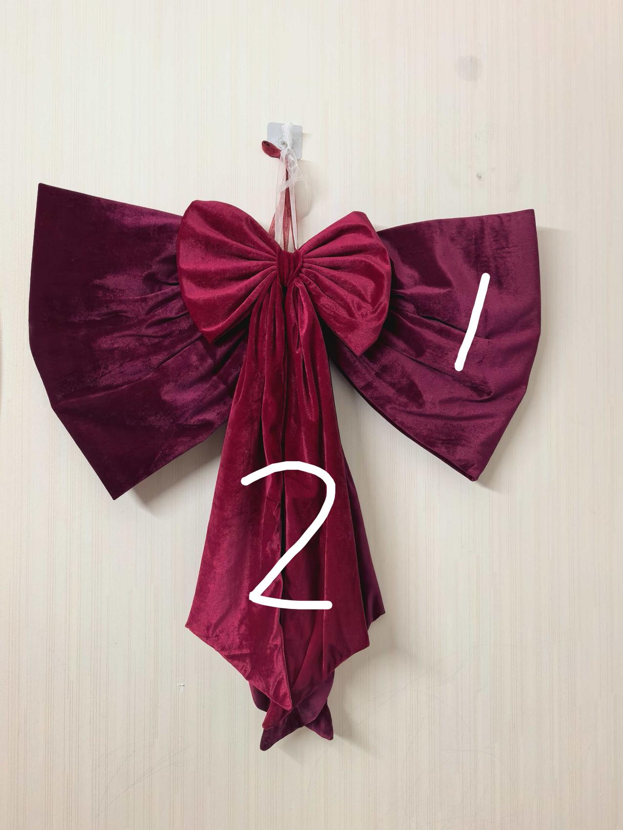Fiocco Extra Large In Velluto Per Puntale Albero Di Natale - 50x180 Cm, Rosso, Con Bordi Cablati, Decorazione Per Casa E Feste