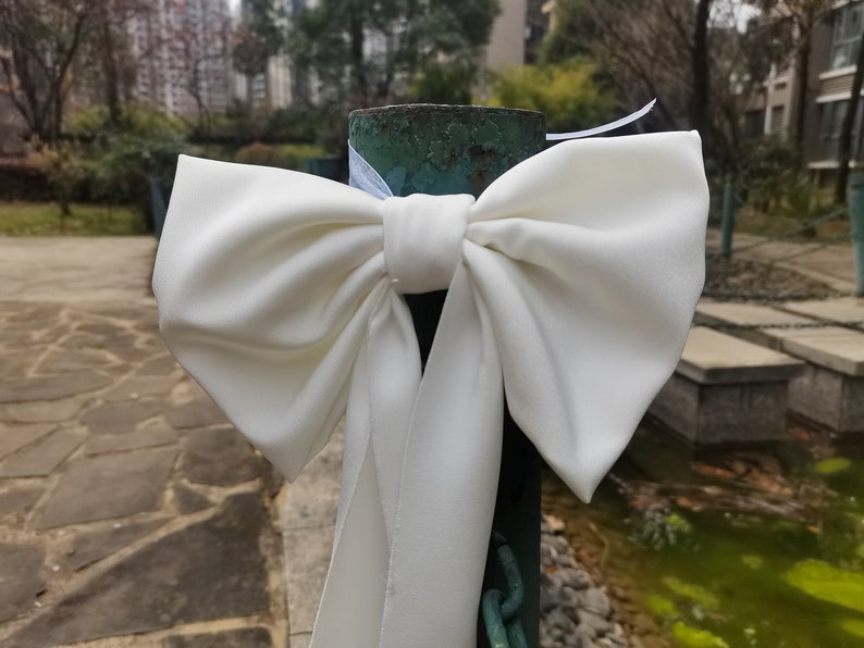 1pc Wedding Bow, Pew bow, Home Bow, Formeel Bruiloft Decor, ongeveer 9 inch breed, 26 inch lang afbeelding 5