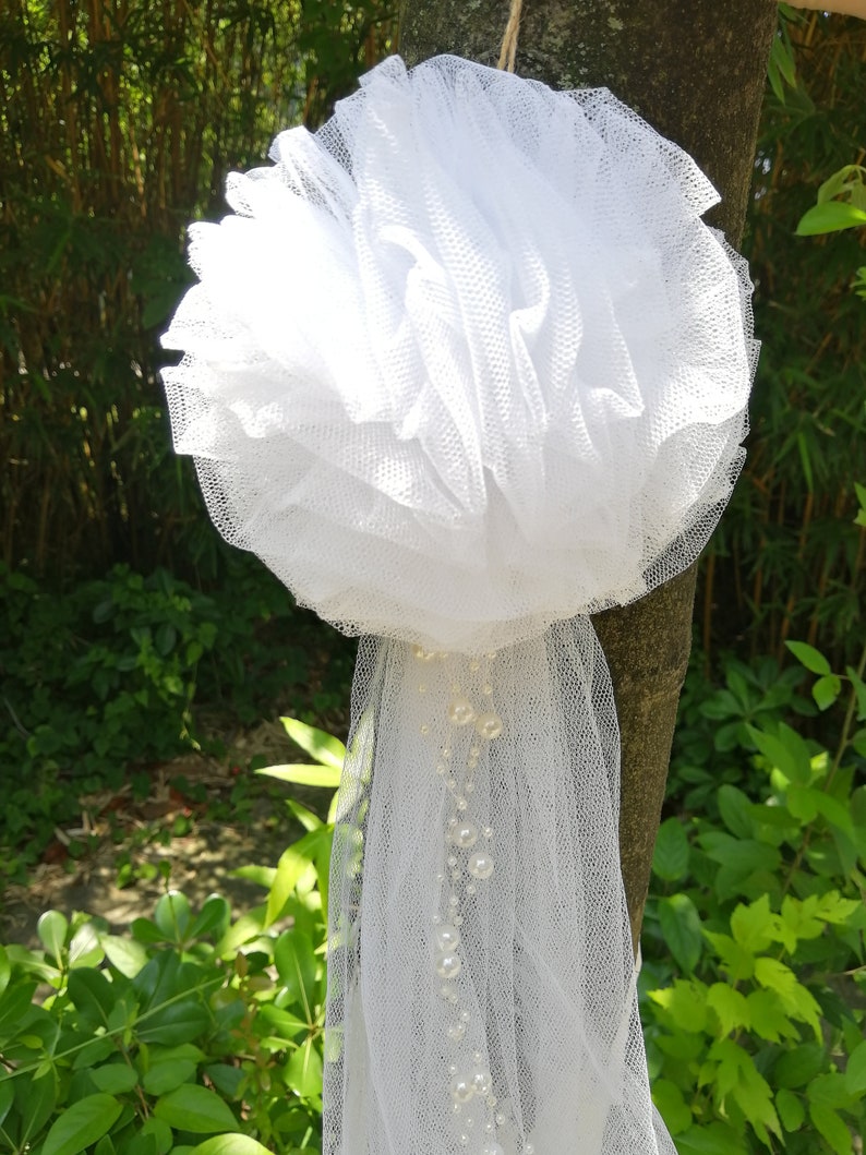 Set of 6 Tulle Bow Pew Chair bow Pew Bows Tulle Flowers Etsy