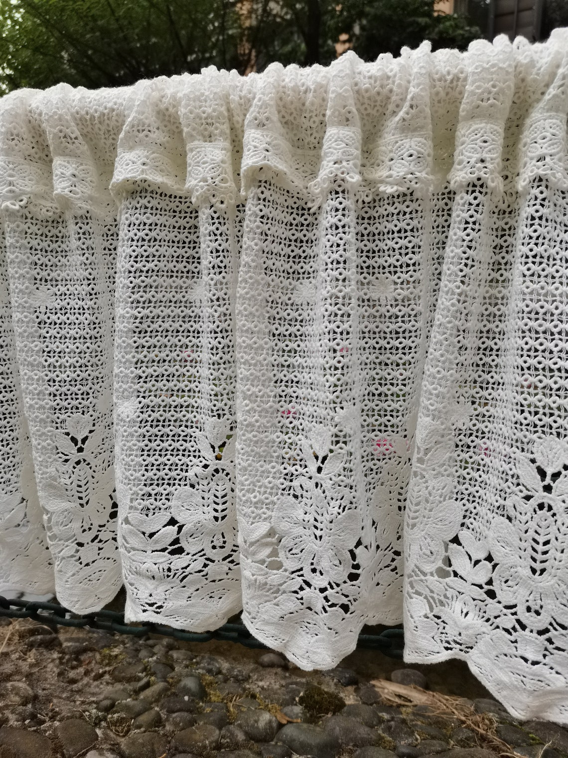 Custom High Quality White Lace Valance Window Decor Kitchen Etsy