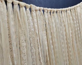 Custom Full Romantic Lace Backdrop Lace Wedding Garland  Elegant Lace Window Curtain Decor  Curtain Window Door Decor(about 40inches long)