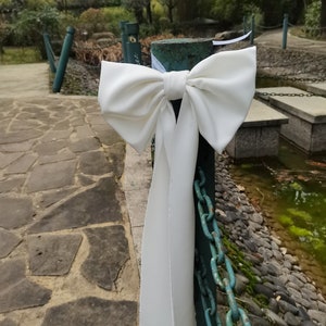 1pc  Wedding Bow, ivory Pew bow, Home  Bow, Formal Wedding Decor, Church pew bows, Holiday bows ( about 9 inches wide, 26 inches long)