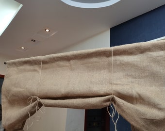 Custom Natural Burlap Kitchen Valance  Kitchen Curtain Shabby  Burlap  Curtain(about 23inches long)