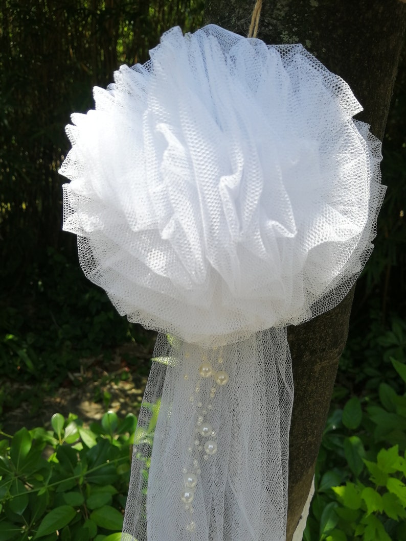 Set of 6 Tulle Bow Pew Chair bow Pew Bows Tulle Flowers Etsy