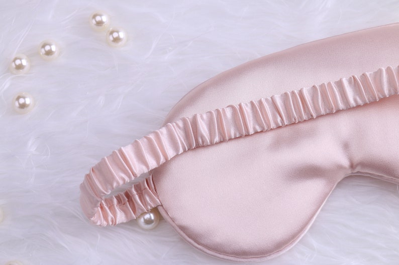 Party Favor Personalized Satin Sleep Masks Metallic Rose Gold Etsy