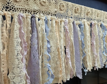 Custom  Lace curtain wedding garland backdrop Lace Valance Kitchen Curtain Shabby Lace Window Curtain Cafe Curtain Wedding Decor