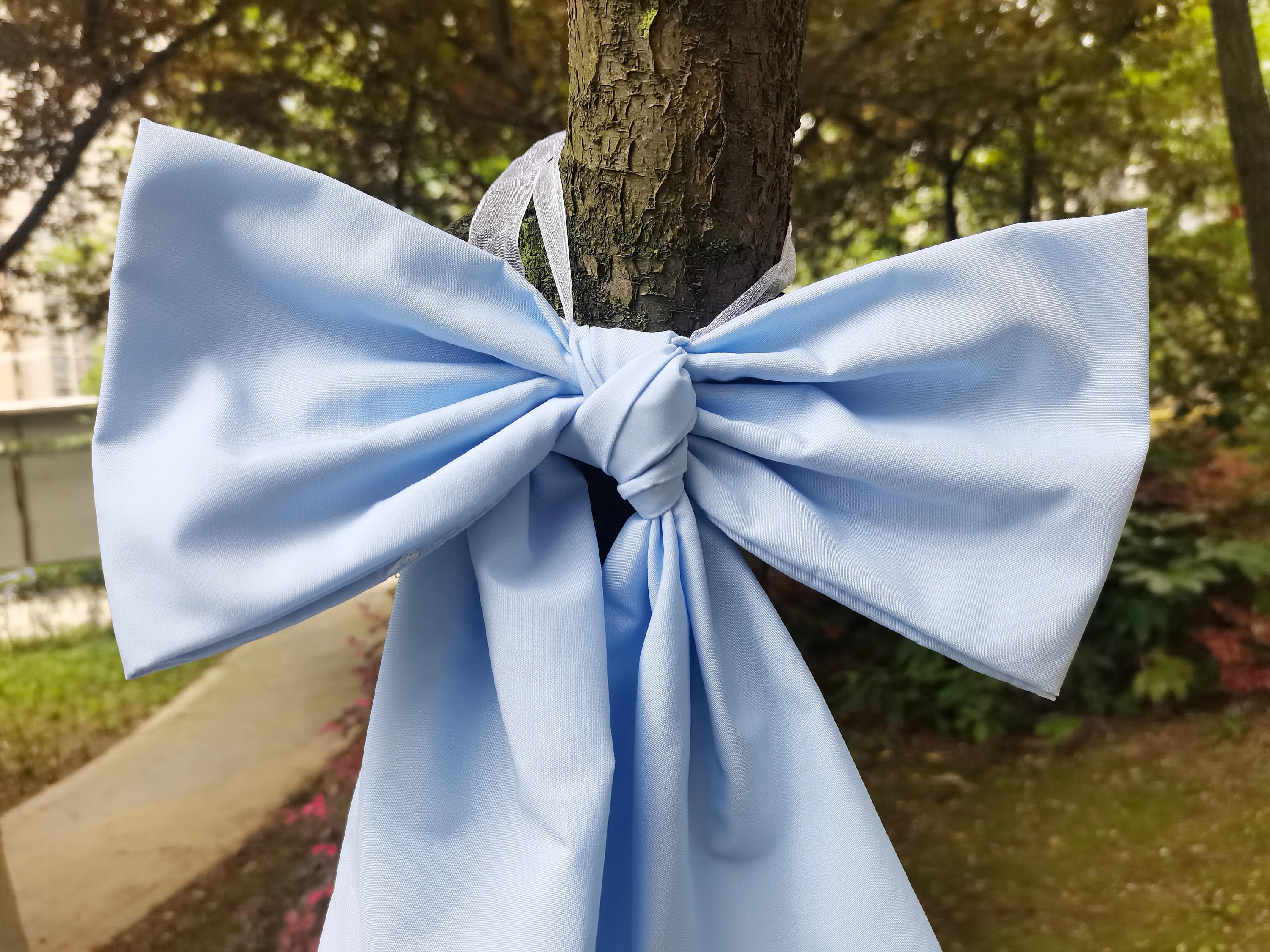 Custom 1pc  Baby Blue Bow,  Bed Bow, Pew Bow, Nursery bow, Wedding bow, Rustic Bow, Curtain Tie Back(about 11inches W and 16inches L)