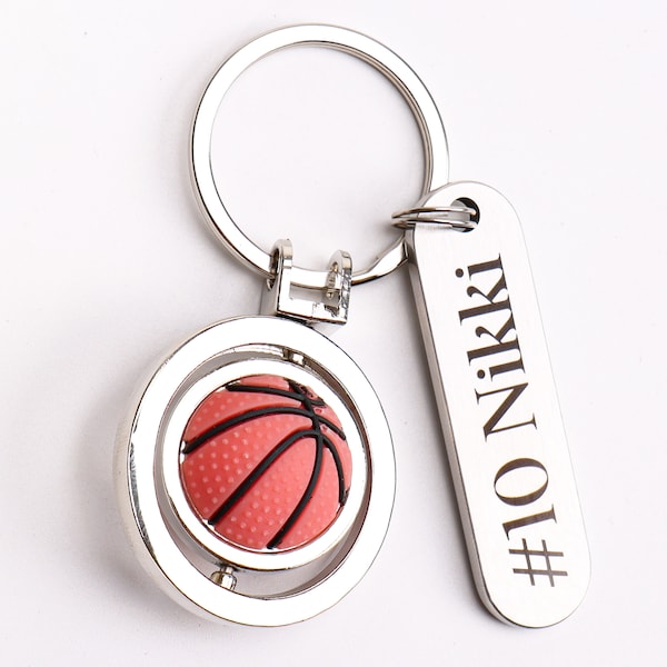 Personalized Sports Keychain Basketball Player Custom Name Initial Coach Team Graduation Keyring Groomsmen Gift Wedding Favor Ball Charm