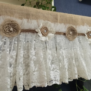 Custom Lace curtain  Lace Kitchen Valance Kitchen Curtain Shabby Lace Window Curtain Valance Cafe Curtain Wedding Decor