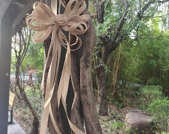 1pc Shabby Chic Decor Burlap Pew Bows, Burlap bows, Wedding bows, Rustic Bows, Rustic Wedding,