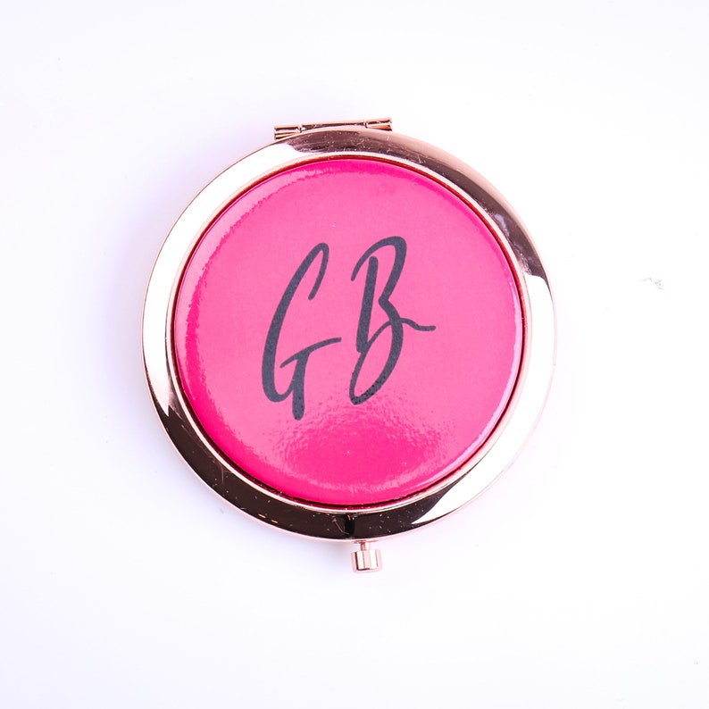 Personalized Compact Mirror, Bridesmaid Proposal Party Favors Your Text Image Watercolor Makeup Bachelorette Gift for Her Mother's Day Gift image 4