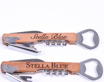 Engraved Wine Corkscrew Bottle Opener Personalized Beer Bottle Opener Gifts for Him Men Her Women Groomsmen Boyfriend Dad Fathers Bachelor
