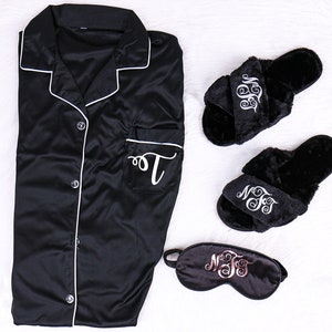 Coffret cadeau personnalisé pour soirée pyjama - Chemise masque pour les yeux duveteux Pyjama chausson