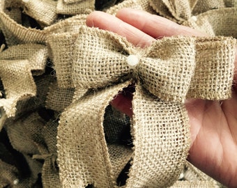 4inches -12 small burlap bows -Home Wedding Christmas  Decor Rustic Wedding Decor