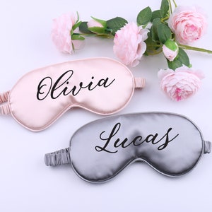 Personalized Sleep Eye Mask with Gift Bag, Satin Super Soft Bachelorette Teacher's Class Presents Birthday Wedding Favors Hen Bridal Gift image 4