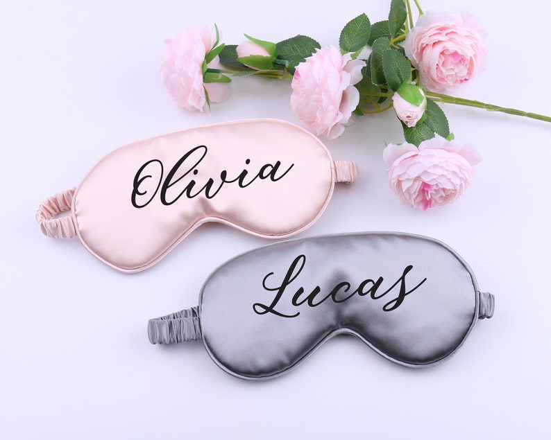 Personalized Sleep Eye Mask with Gift Bag, Satin Super Soft Bachelorette Teacher's Class Presents Birthday Wedding Favors Hen Bridal Gift image 4