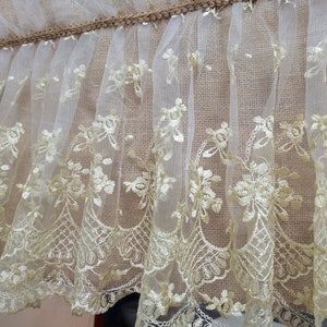 Custom Romantic Lace Curtain Rustic Burlap Kitchen Valance - Etsy