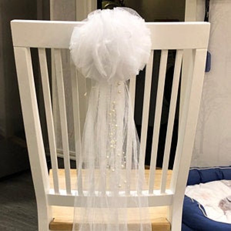 Set of 6 Tulle Bow Pew Chair Bow Pew Bows Tulle Flowers Rustic Etsy