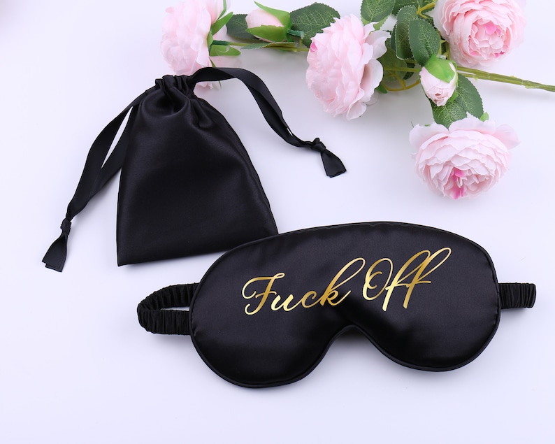 Personalized Sleep Eye Mask with Gift Bag, Bridal Shower Quinceanera Graduation Satin Super Soft Bachelorette Wife Gift Wedding Favors Party image 3