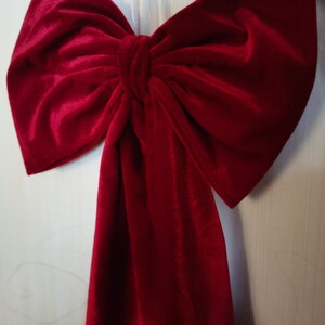 Fiocco Di Velluto Rosso Per Albero Di Natale | Grande 60 Cm | Nodo Per Decorazioni Natalizie Su Scale E Finestre