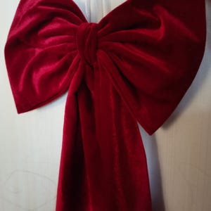 Fiocco Di Velluto Rosso Per Albero Di Natale | Grande 60 Cm | Nodo Per Decorazioni Natalizie Su Scale E Finestre