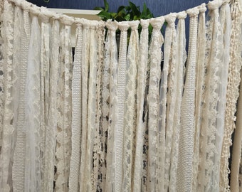 Custom Full Romantic Lace Backdrop Lace Wedding Garland  Elegant Lace Window Curtain Decor Curtain Window Door Decor(about 40inches long)