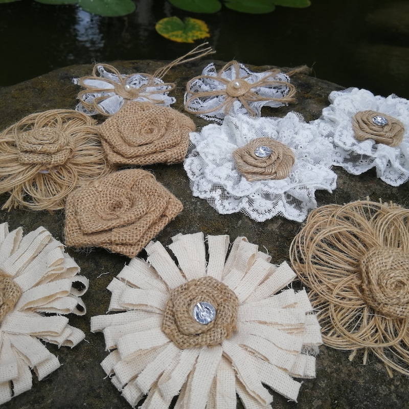 Burlap Flowers - Etsy