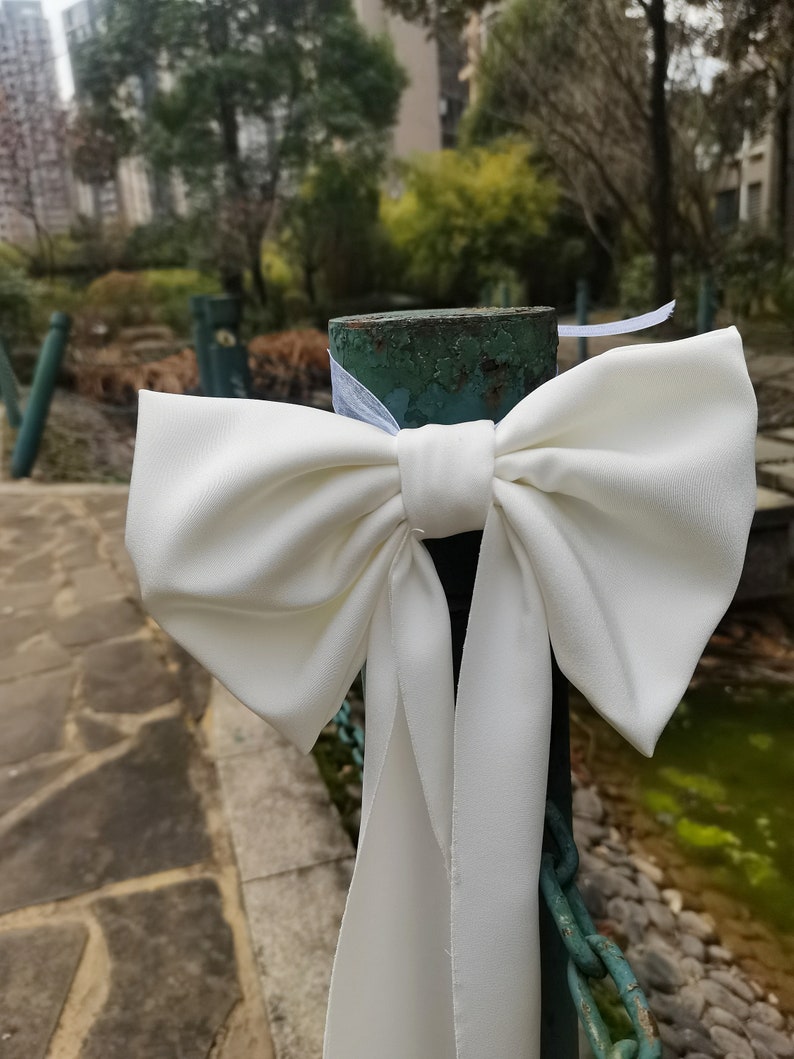 1pc Wedding Bow, Pew bow, Home Bow, Formeel Bruiloft Decor, ongeveer 9 inch breed, 26 inch lang afbeelding 1