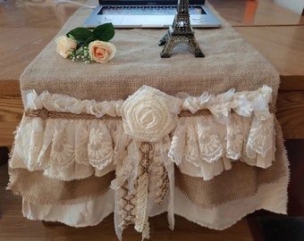 Custom Rustic Unique Shabby Lace Table Runner Romantic Lace Table Runner Shabby Lace Table Runner Wedding Decor