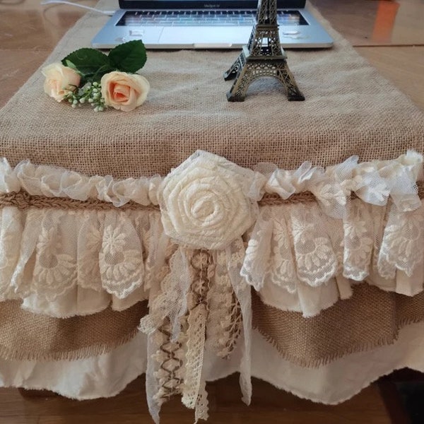 Custom Rustic Unique Shabby Lace Table Runner Romantic Lace Table Runner Shabby Lace Table Runner Wedding Decor