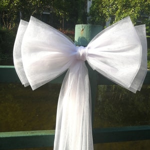 1pc Big Tulle Pew Bows,Big Pew bows, Tulle Bows, Formal Wedding Decor, Wedding Decor ( about 16 inches wide, 30 inches long)