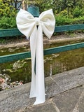 1pc Extra Big Bow, Ivory Bow Wedding Bow, Wall bow, Door  Bow, Formal Wedding Decor, Premade  Bow ( about 12 inches wide, 26 inches long)