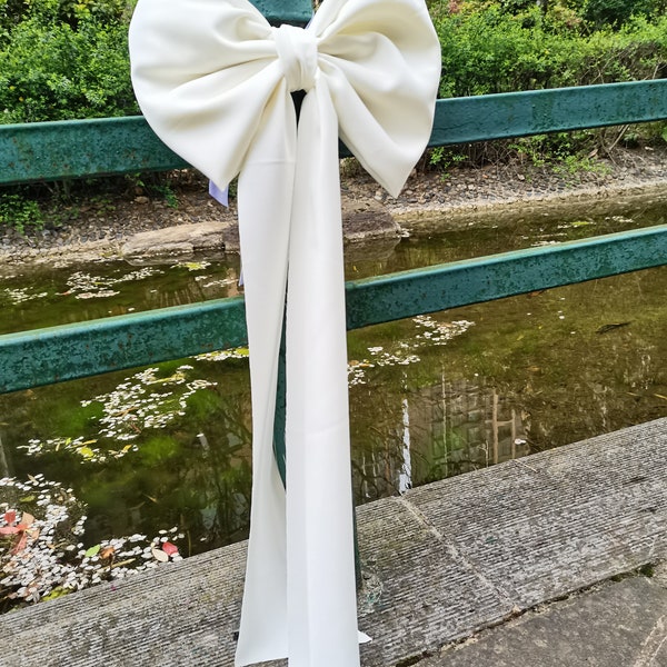 1pc Extra Big Bow,  Wedding Bow, Wall bow, Door  Bow, Formal Wedding Decor, Wedding Decor ( about 12 inches wide, 26 inches long)