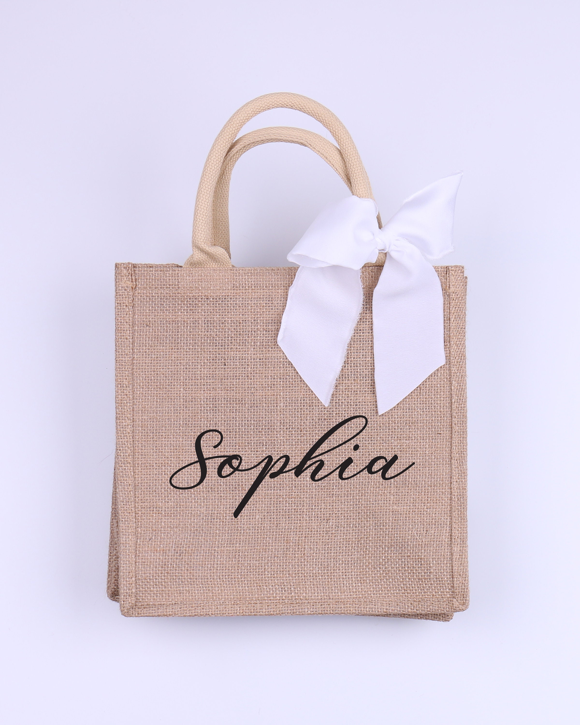Personalized Wedding Burlap Tote with Ribbon Monogrammed Etsy