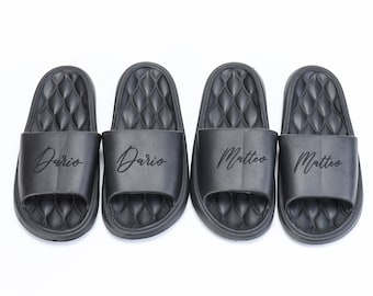 Personalisierte Gemütliche Slipper Schaum Haus Badeschuhe Männer Frauen Brautjungfer Bachelorette Party Geschenk Hochzeit Strand Spa Sleepover Rutschen Sandale