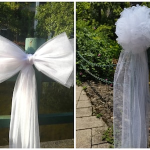 1pc Big Tulle Pew Bows,Big Pew bows, Tulle Bows, Formal Wedding Decor, Pom Pew Bows, Wedding Decor