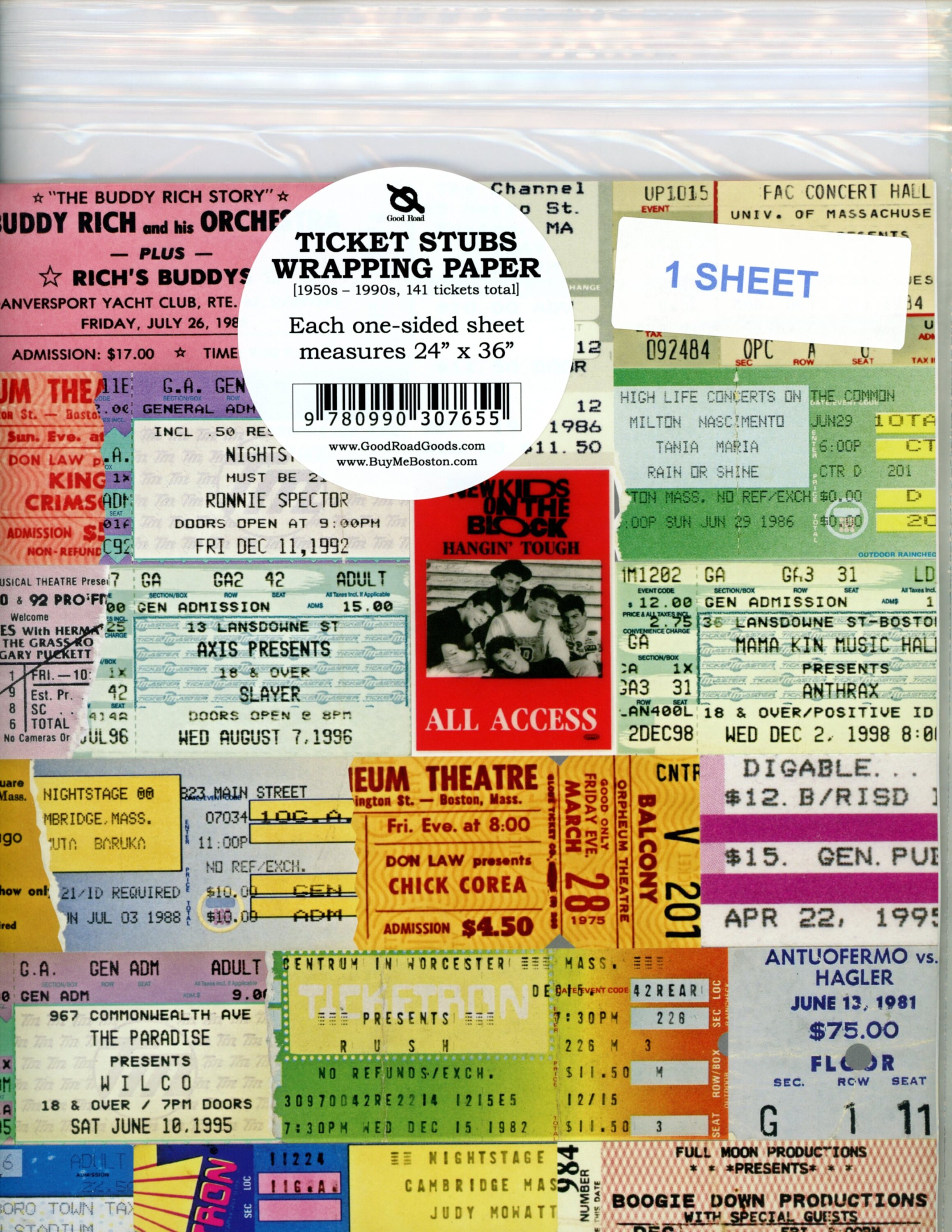 Ticket Stubs Wrapping Paper 1 PACK Etsy