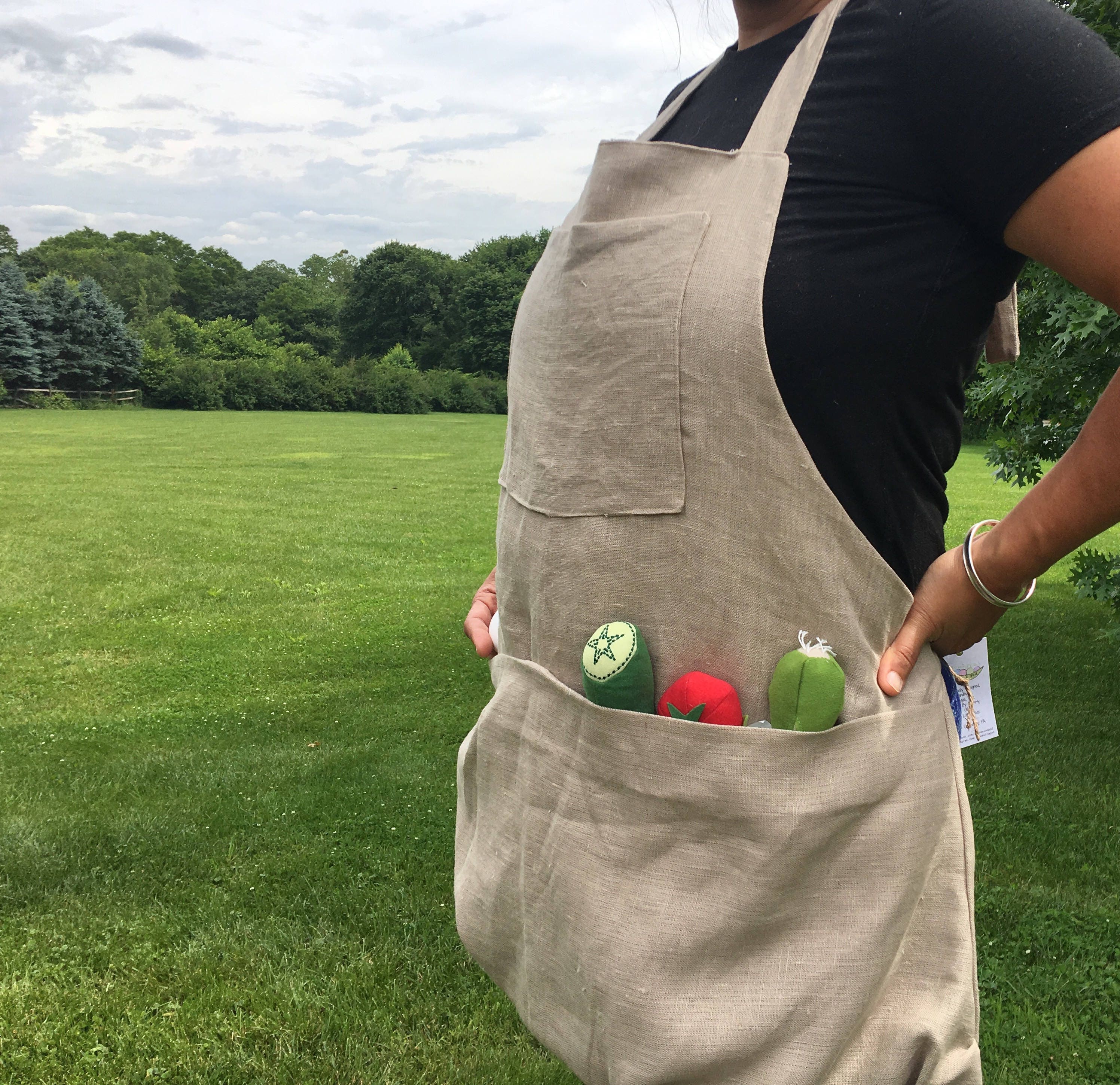 100 Linen Harvesting Apron Gardener Foraging Gathering Etsy