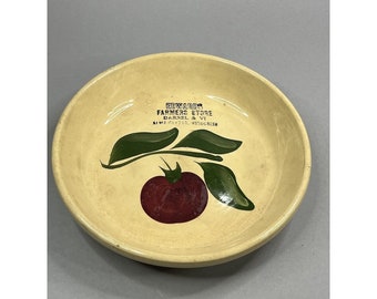 Watt Eve-n-Bake Oven Ware Apple Advertising Pie Plate Edward Farmer Store WI Vtg