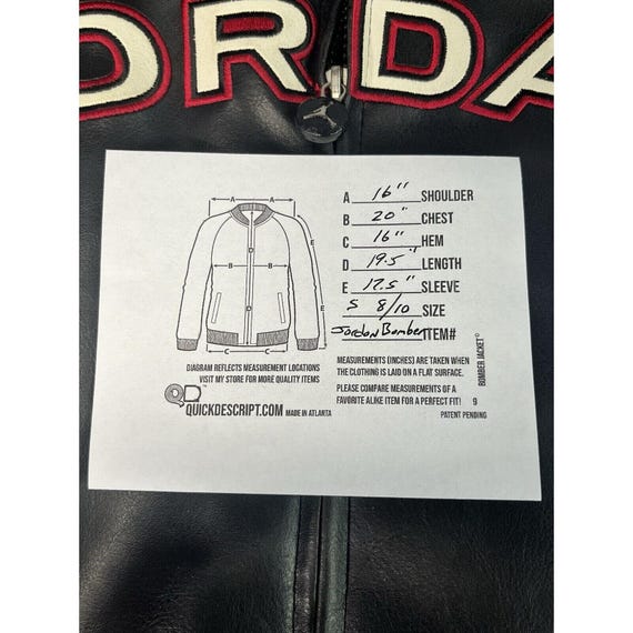 Vintage Air Jordan 23 Faux Leather Varsity Bomber Jacket