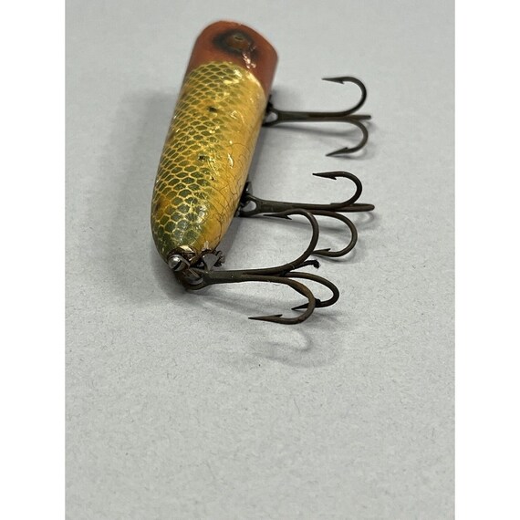 Vintage Heddon Lucky 13 Frog Scale Red Head Wood Fishing Vintage Heddon Lucky 13 Frog Scale Red Head Wood Fishing