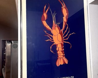 John Truman Print "Ecrevisse Louisiane" Louisiana Crawfish,  Signed, Numbered