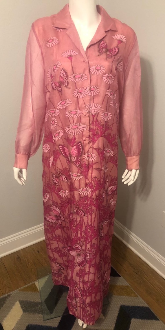 Alfred Shaheen 1970’s Pink Butterfly Dress