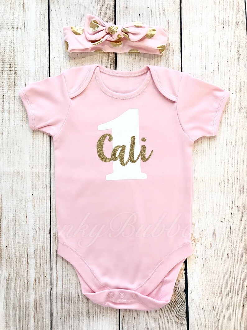 1st Birthday Tutu /& Bodysuit Personalised Any Name Glitter Crown Cake Smash