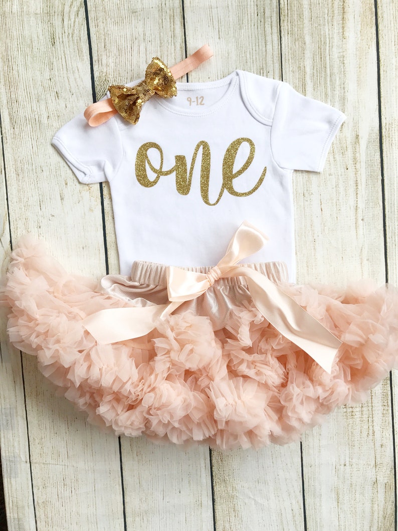 peach baby girl outfit